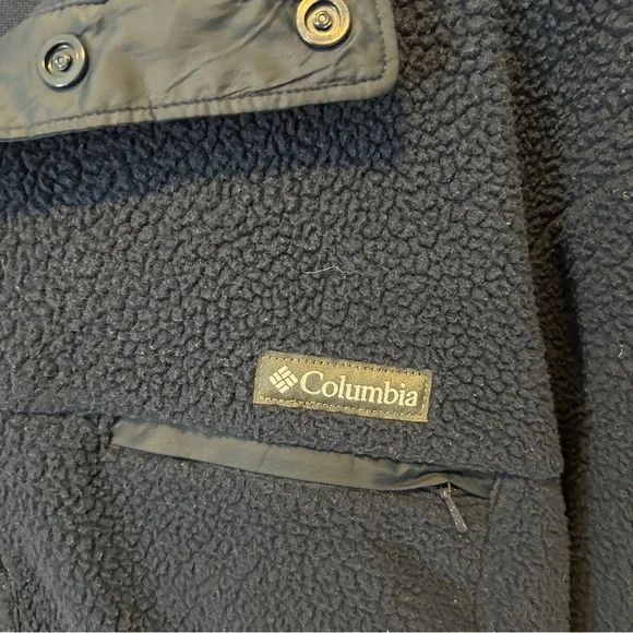 COLUMBIA Men's Helvetia II Half Snap Navy Performance Fleece Jacket Large - Picture 4 of 8